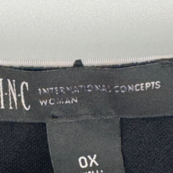 INC International Concepts Womens Black White Paisley Print Dress size 0X plus - Picture 3 of 13